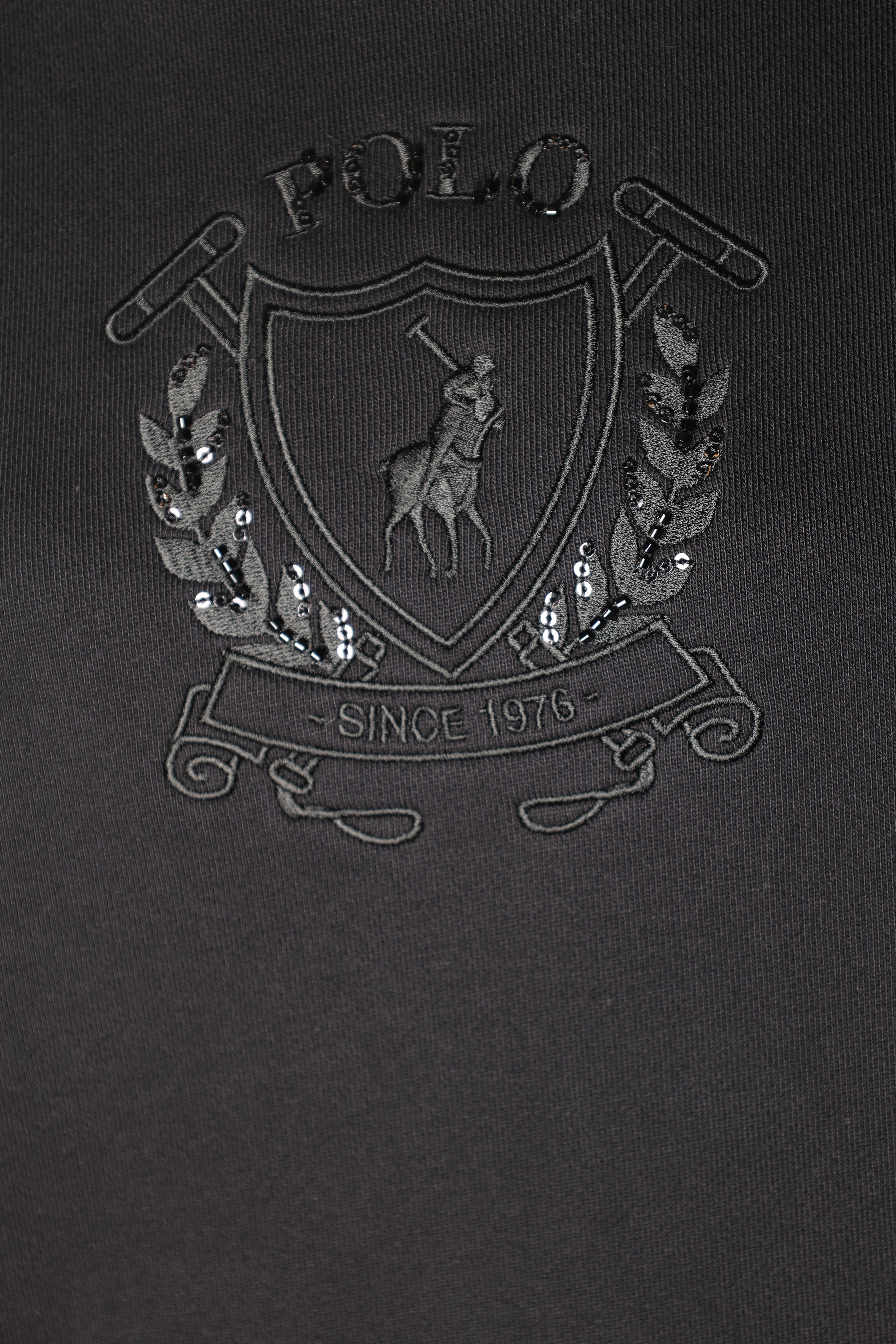 Polo Sweater Ladies Madison Embelished Black